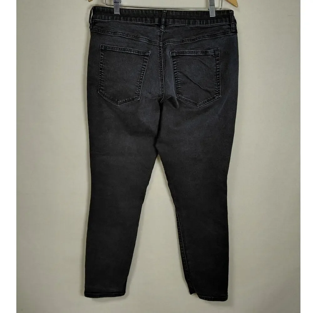 Loft Made And Loved Black Slim Stretch Jeans Women Size 12